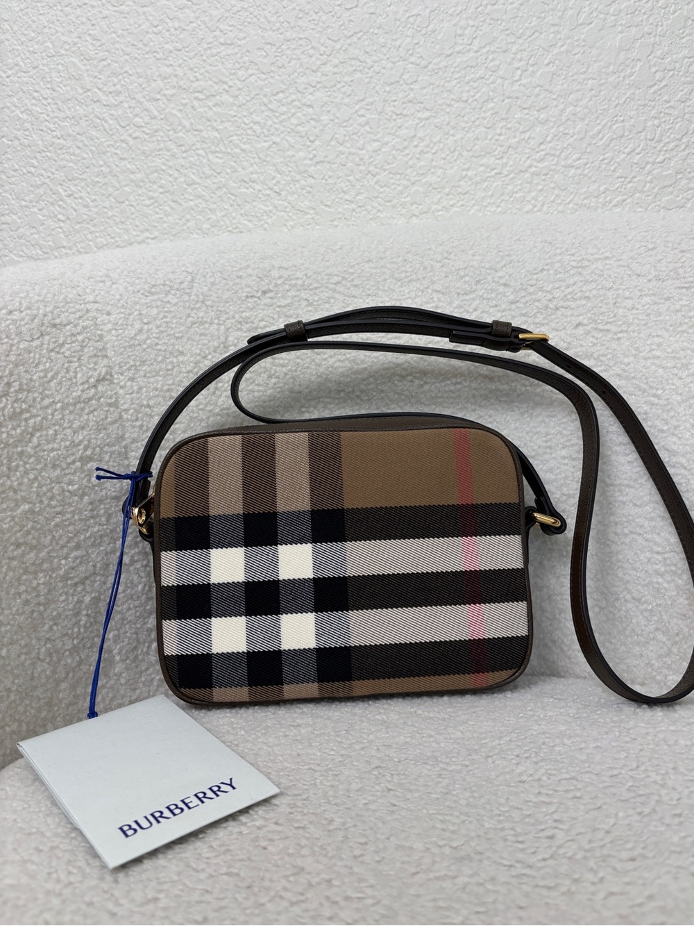 Burberry Brown Check Crossbody Bag new - Picture 3 of 11